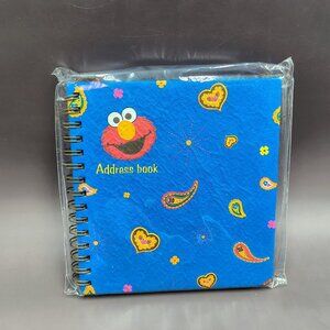 Sesame Street Elmo Address Book Blue Heart Paisley Spiral Bound Collectible Kids